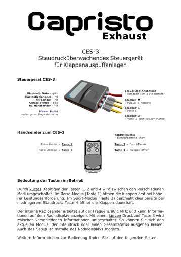 Anleitung für programmierbare Steuerung - Capristo