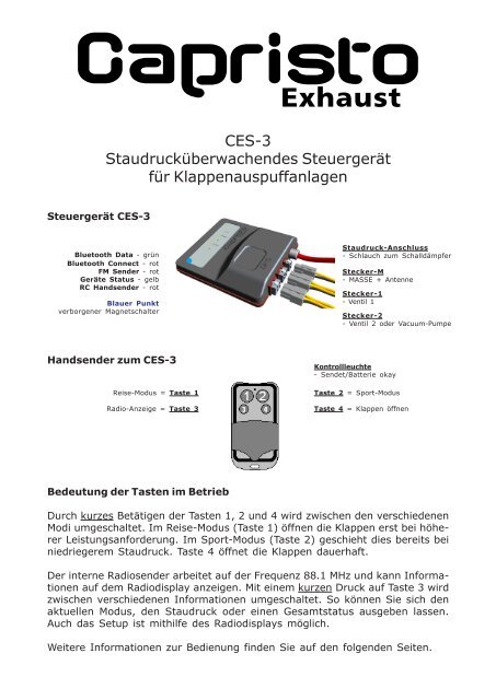 Anleitung für programmierbare Steuerung - Capristo