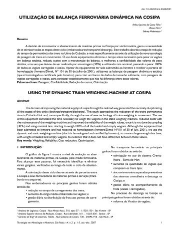 Visualizar PDF - Tecnologia em Metalurgia, Materiais e Mineração