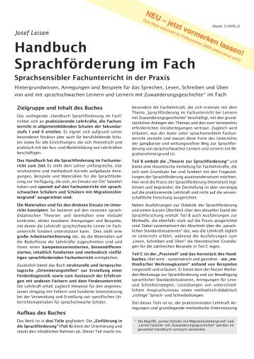 Handbuch Sprachförderung im Fach - Varus-Verlag