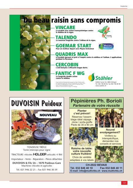 Télécharger le PDF - Revue suisse de viticulture arboriculture ...