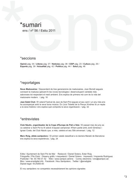 ENS 56 - Nous maduixaires - Estiu 11 PDF - Ajuntament de Sant Pol ...