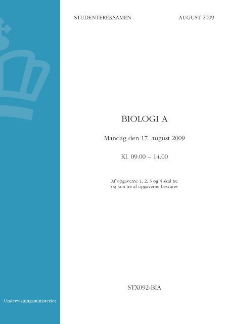 BIOLOGI A - Undervisningsministeriet
