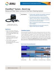 JDSU: Datasheet - CleanBlast System - Bench-top