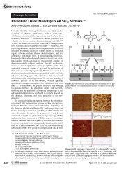 Phosphine Oxide Monolayers on SiO2 Surfaces - Wiley Online Library