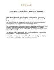 The European Christmas Charity Bazaar at the Conrad Cairo - Hilton
