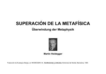 SuperaciÃ³n de la MetafÃ­sica - Heidegger