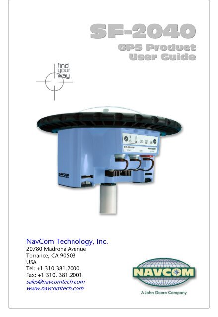 SF-2040G GPS Products User Guide - NavCom Technology Inc.
