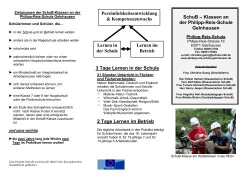 SchuB Flyer - Philipp-Reis-Schule