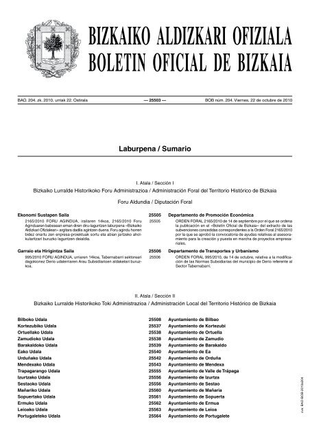 bizkaiko aldizkari ofiziala boletin oficial de bizkaia - Iurretako Udala