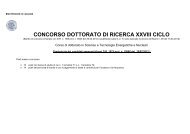 CONCORSO DOTTORATO DI RICERCA XXVIII CICLO