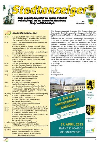 Amts- und Mitteilungsblatt der GroÃen Kreisstadt Oelsnitz/Vogtl. und ...