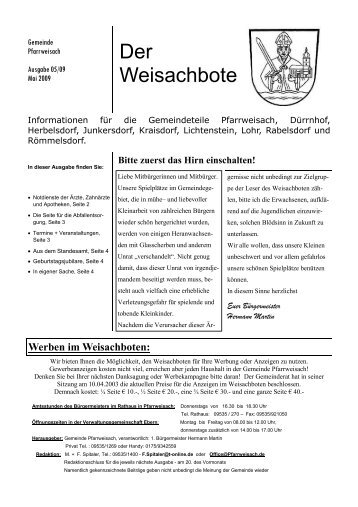 Der Weisachbote - Mai 2009 - Pfarrweisach