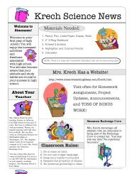 Krech Science News - Marcia's Science Teaching Ideas