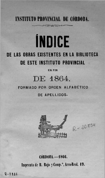 Índice de las obras existentes en la Biblioteca - Red municipal de ...