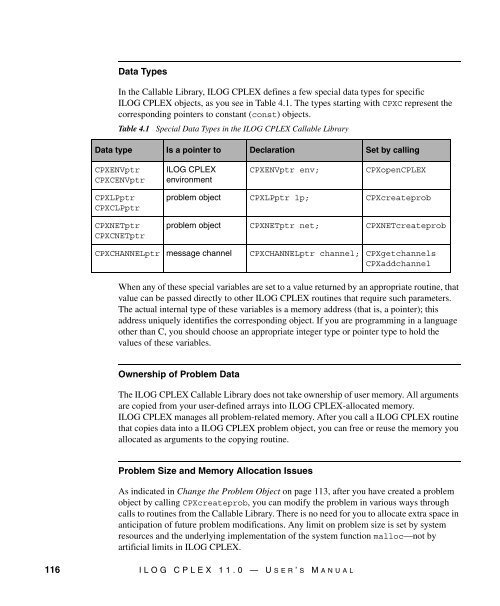 ILOG CPLEX 11.0 User's Manual