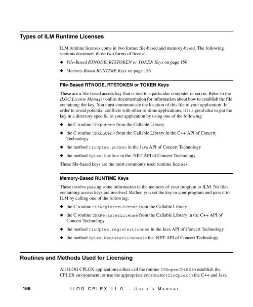 ILOG CPLEX 11.0 User's Manual