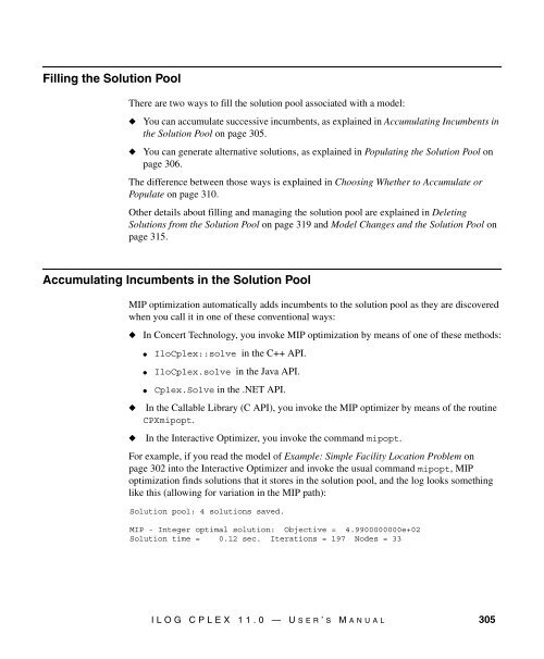 ILOG CPLEX 11.0 User's Manual