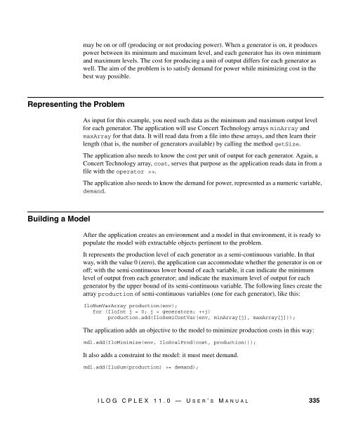 ILOG CPLEX 11.0 User's Manual