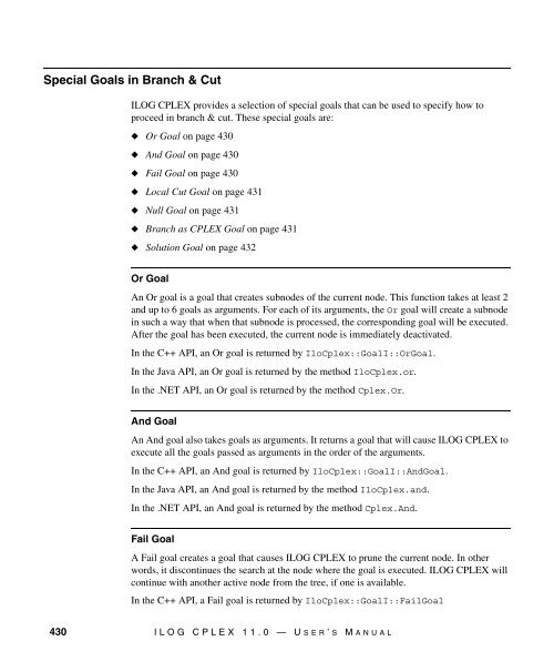 ILOG CPLEX 11.0 User's Manual