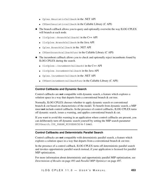 ILOG CPLEX 11.0 User's Manual