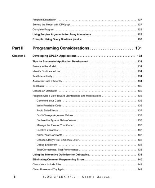 ILOG CPLEX 11.0 User's Manual