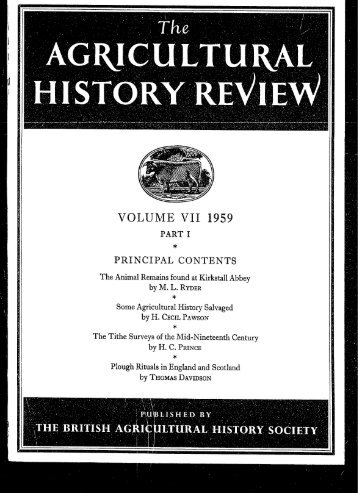 VOLUME VII 1959 - British Agricultural History Society