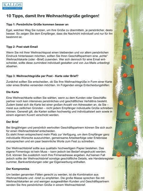 10 Tipps, damit Ihre Weihnachtsgrüße gelingen!