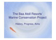 The Baa Atoll Resorts' Marine Conservation Project