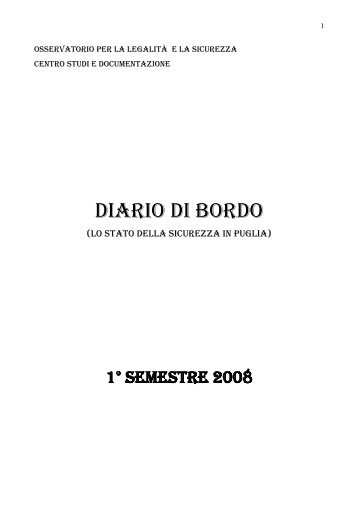 Il Diario di Bordo 1 Semestre 2008 - Osservatorio per la legalitÃ  e la ...