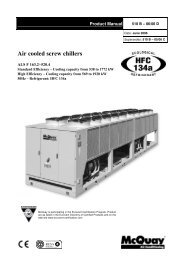 ALS F air cooled screw chillers - McQuay