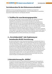 Vertriebsansätze für den Einkommensschutzbrief 1. Türöffner für ...