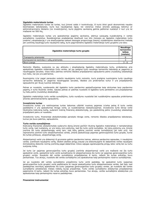 AIŠKINAMASIS RAŠTAS BENDRA INFORMACIJA ... - I-Manager