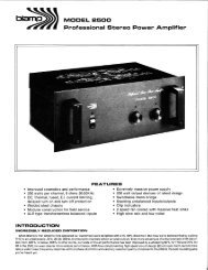 Biamp Model 2500 Professional Stereo Power Amplifier Data Sheet