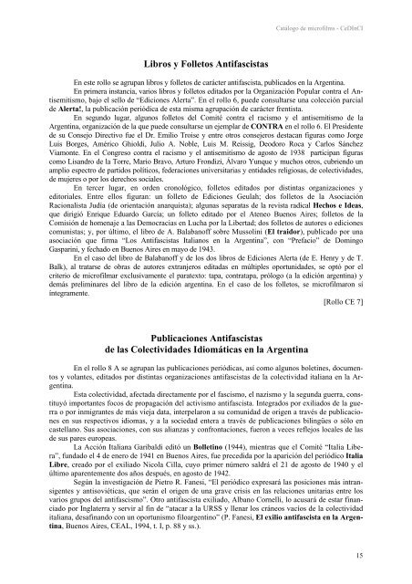 CatÃ¡logo de publicaciones polÃ­ticas y culturales argentinas - CeDInCI