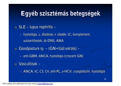 A vesebetegségek laboratóriumi diagnosztikája