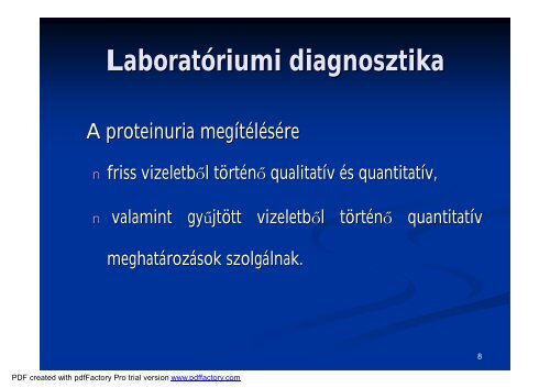 A vesebetegségek laboratóriumi diagnosztikája