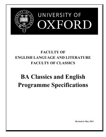 BA (Hons) Classics and English (pdf) - Faculty of English - University ...