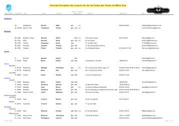 Annuaire EuropÃ©en des Joueurs du Jeu de Cartes des ... - Hexagonal