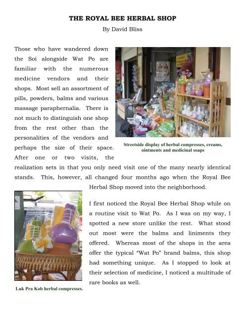 The Royal Bee Herbal Shop - Thai Healing Alliance