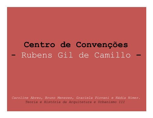 Centro de Convencoes Rubens Gil de Camilo - Histeo.dec.ufms.br