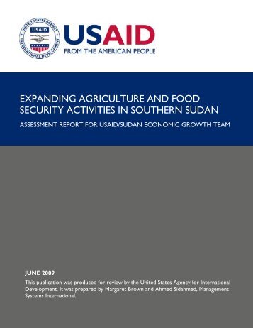 expanding agriculture and food security activities in ... - part - usaid