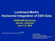 Lockheed Martin Horizontal Integration of ESH Data NAEM MIS ...
