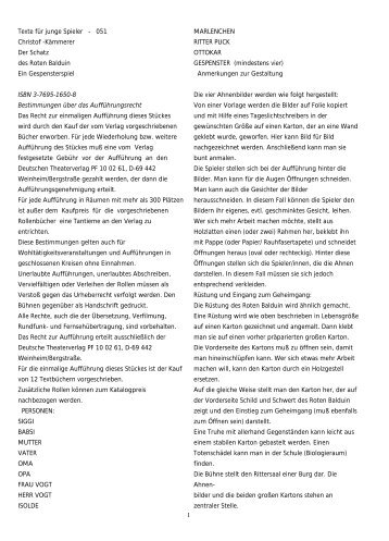 1 Texte für junge Spieler - 051 Christof -Kämmerer Der Schatz des ...