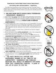 Safety Letter and contract - Chemistry At Central High School