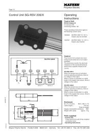 Operating Instructions Control Unit SG-RSV 206/X - Mayser ...