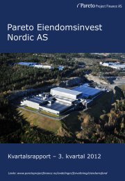 Pareto Eiendomsinvest Nordic AS - Pareto Project Finance