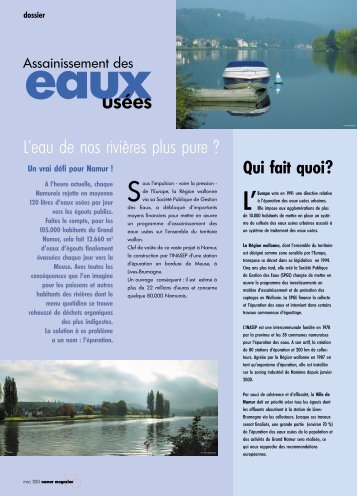 DOSSIER Assainissement des eaux usées - Ville de Namur