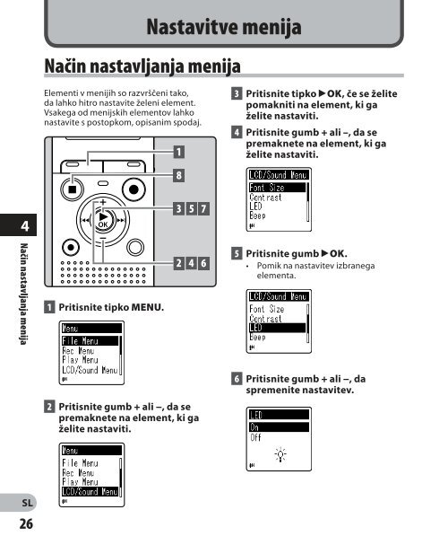 PODROBNA NAVODILA DIGITALNI DIKTAFON - Olympus