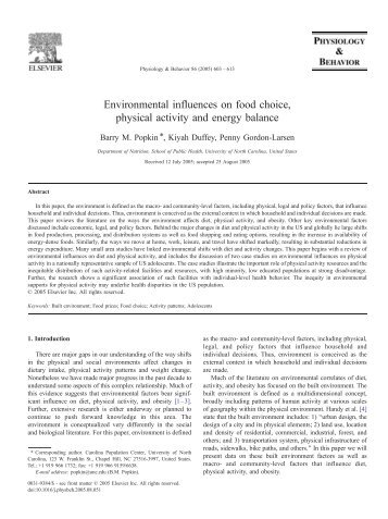 Environmental influences on food choice, physical activity and ...